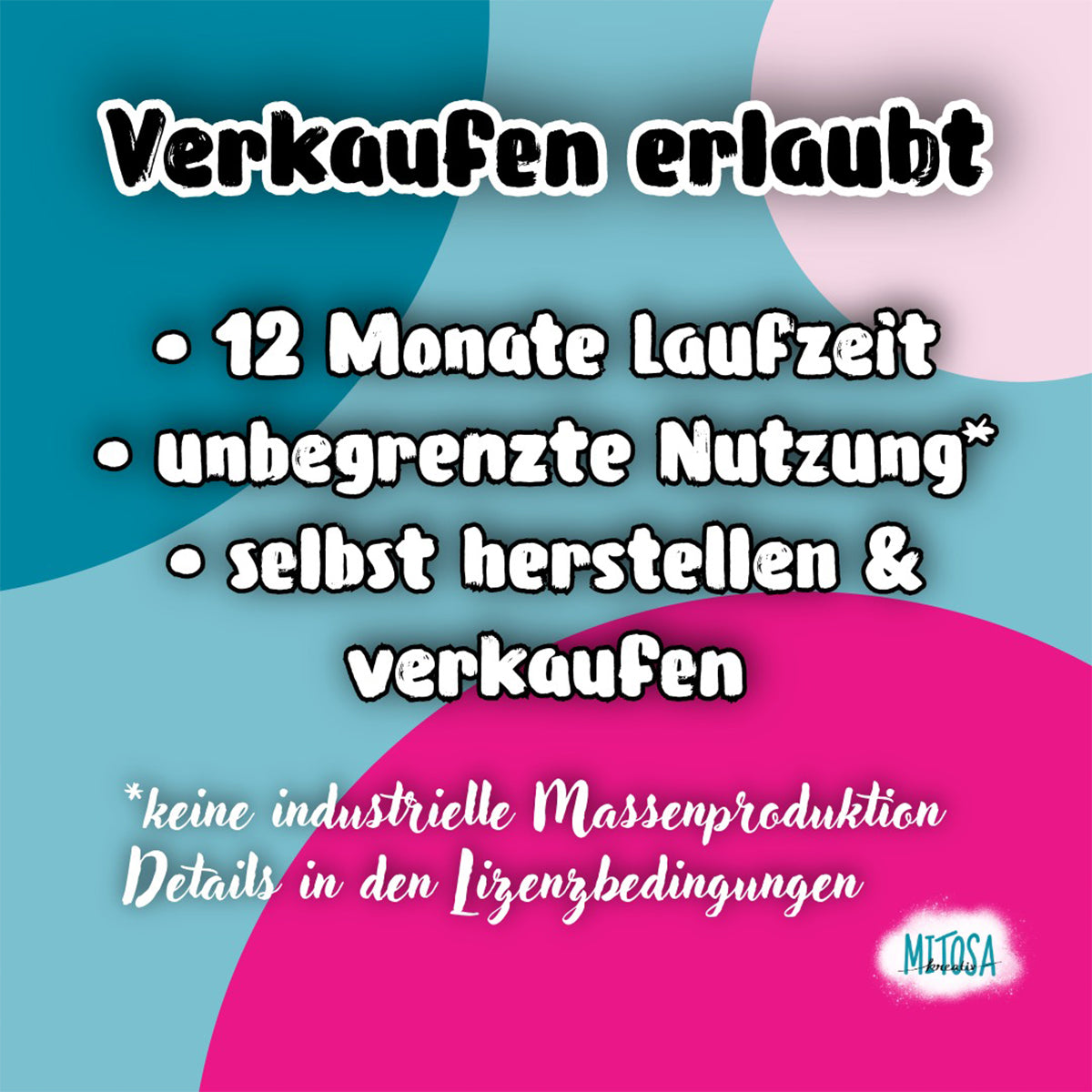 Gewerbelizenz von MiToSa-Kreativ – 12 Monate Laufzeit, unbegrenzte Nutzung, selbst herstellen und verkaufen
