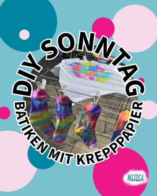 Titelbild Batiken mit Krepppapier DIY Sonntag