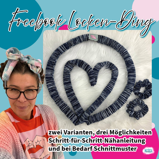 Locken-Ding – Freebook Nähanleitung Haaraccessoire, Titelbild des Schnittmusters von MiToSa-Kreativ