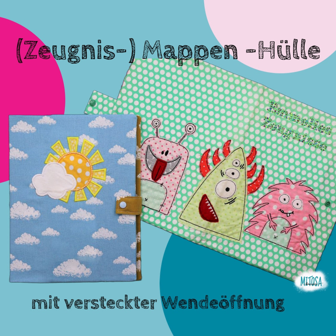 Zeugnis-Mappen-Hülle Freebook Schnittmuster – Titelbild