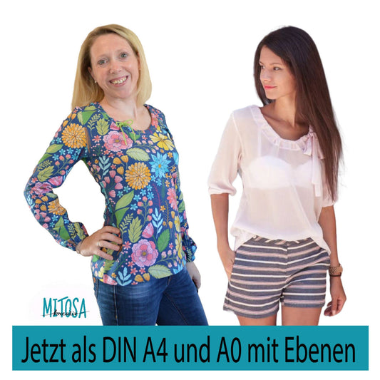 Miss Talia – Schnittmuster Damen Tunika & Kleid Gr. 32–50, Titelbild des Schnittmusters von MiToSa-Kreativ