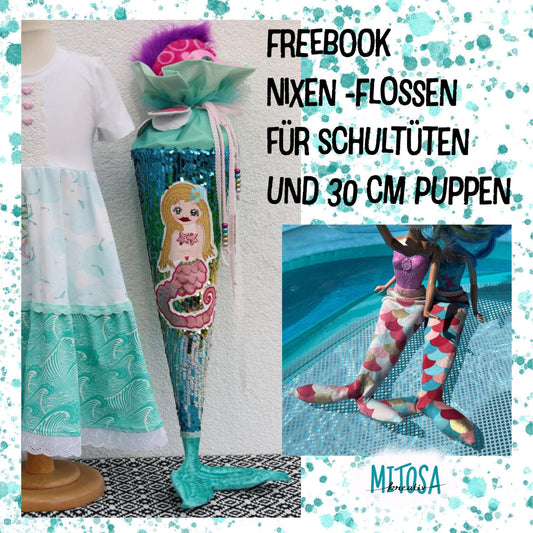 Freebook Nixen-Flosse für Schultüte und Puppe
