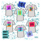 Titelbild der Plotterdatei-Sammlung Sea Life mit acht maritimen Meerestier-Motiven auf grauen T-Shirt-Mockups, verfügbar als DXF, SVG und JPEG