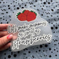 Bügelbild Erdbeer-Liebe – Erdbeeren mit Schriftzug „Let’s make memories as sweet as strawberries“
