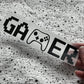 Bügelbild GAMER klein in Schwarz für helle Textilien