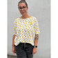 Bügelbild Lemonade klein als Brustmotiv auf einem Zitronen-Shirt (Beispielbild)