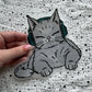 Bügelbild Music Cat Elsa groß – graue Katze mit Kopfhörern
