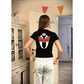 Bügelbild Mystic Wings auf dem Rücken eines schwarzen Shirts (Beispielbild)