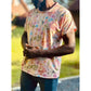 Mann im Family Shirt Herren mit floralem Kranich-Blumen-Print in Pastelltönen