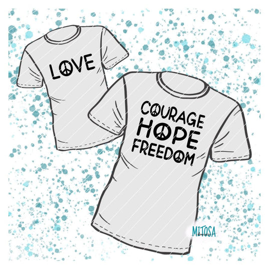 Freebie Plotterdatei Hope Courage Freedom – Titelbild