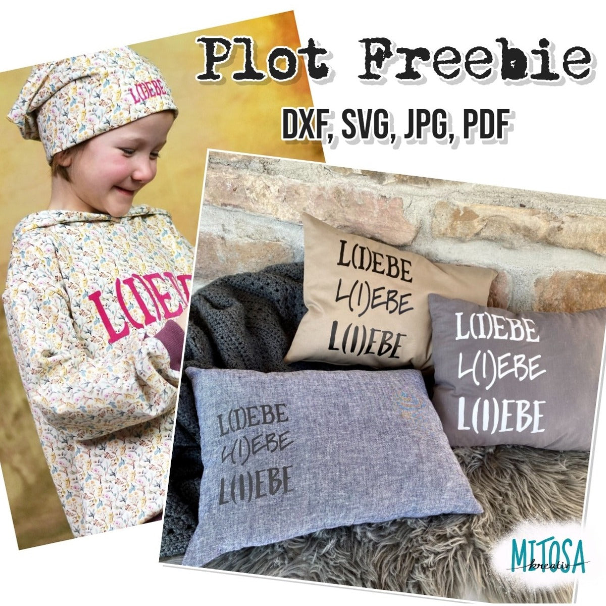 Freebie Plotterdatei LIEBE – geplottetes Beispiel 1
