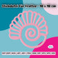 Freebie Stickdatei Frottee-Muschel für den 10 x 10 cm Rahmen – Titelbild mit einer rosa gestickten Schneckenmuschel als Applikationsdatei für Frottee