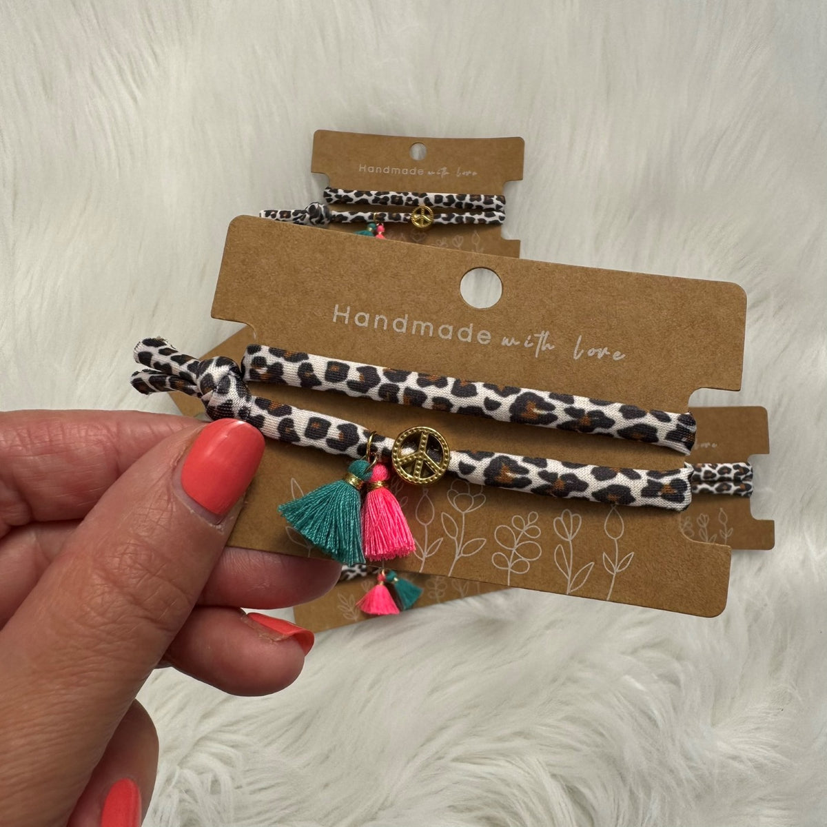 Ibiza Style Armband Peace Leo und Gold