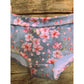 Mädchen Schlüppi Schnittmuster – Unterhose aus grauem Jersey mit Kirschblüten und rosa Bund