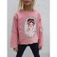 Oversized Pulli Schnittmuster Kinder – rosa Pulli mit gerahmter Applikation auf der Vorderseite
