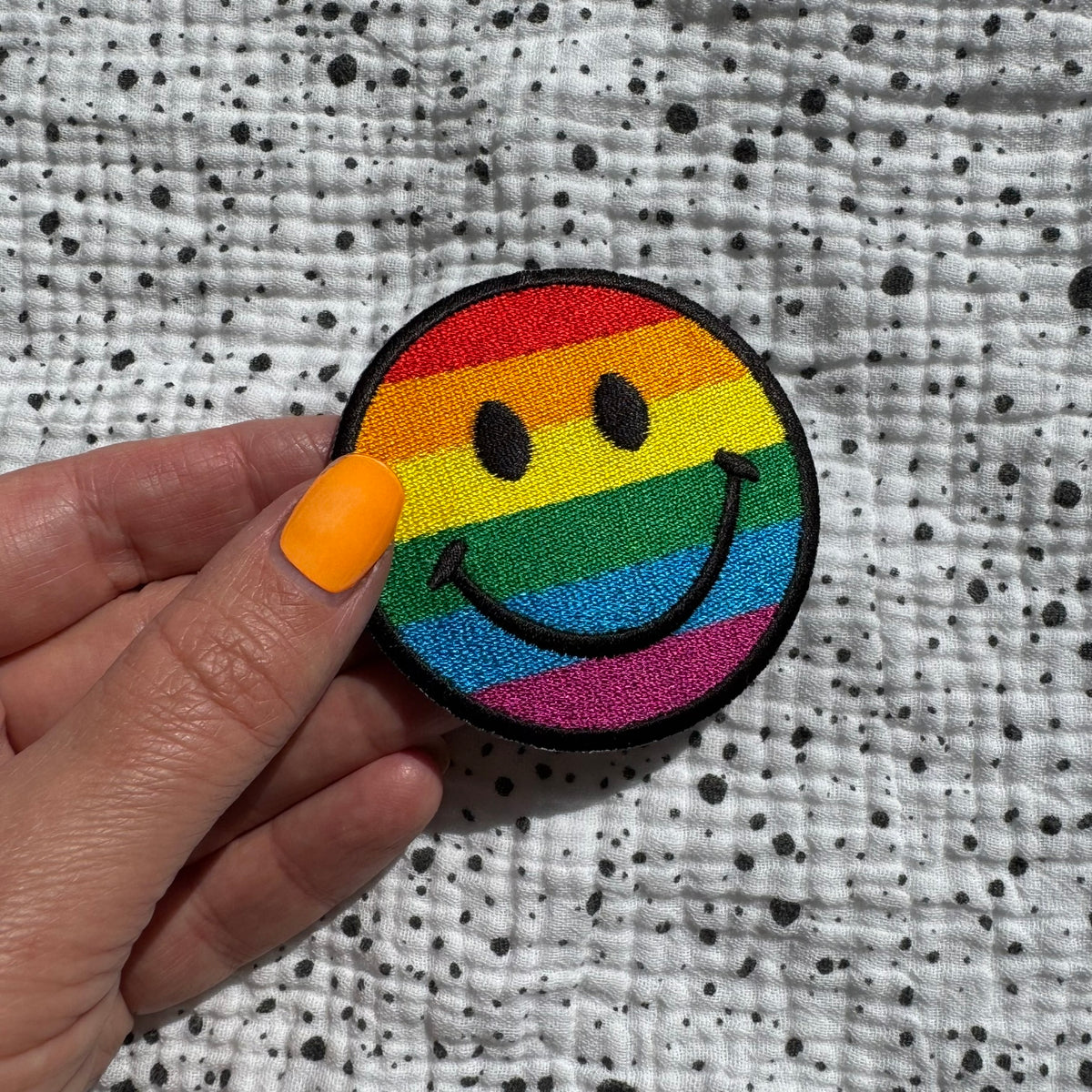 Patch Regenbogen-Smiley zum Aufbügeln
