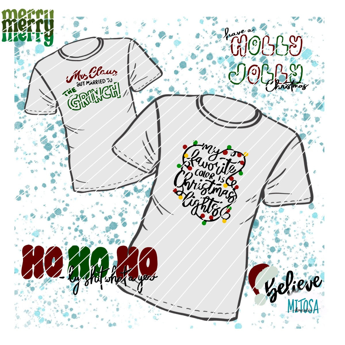 Plotterdatei Christmas Sweater – Titelbild mit 6 Weihnachts-Statements