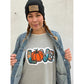 Kürbis Liebe Plotterdatei – großer Love-Plot mit Bokeh-Muster auf grauem Sweatshirt, dazu die Beanie Bernie mit kleinem Love-Label