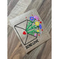 Plotterdatei Love Letters – Briefumschlag mit Blumen und „Send Love“ auf Stoff