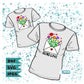 Plotterdatei Love Letters – Titelbild mit Blumenstrauß im Briefumschlag „Send Love“ auf zwei Shirts, Dateiformate DXF, SVG und JPEG