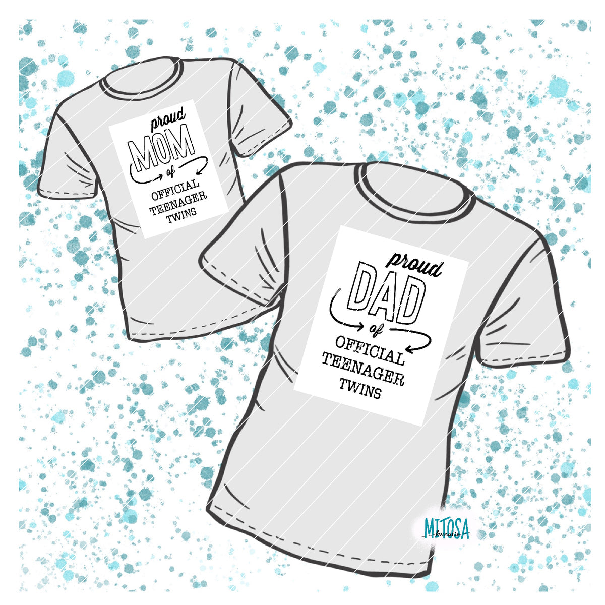 Plotterdatei Proud Parents of Teen Twins – Titelbild