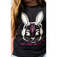 Schwarzes Sweatshirt mit weißem Hasenkopf und dem Spruch I can´t hear you right now