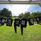 Plotterdatei Spooky Ghosts – gebleichte schwarze Shirts und Hosen auf der Wäscheleine, verschiedene Motive in weißer Folie