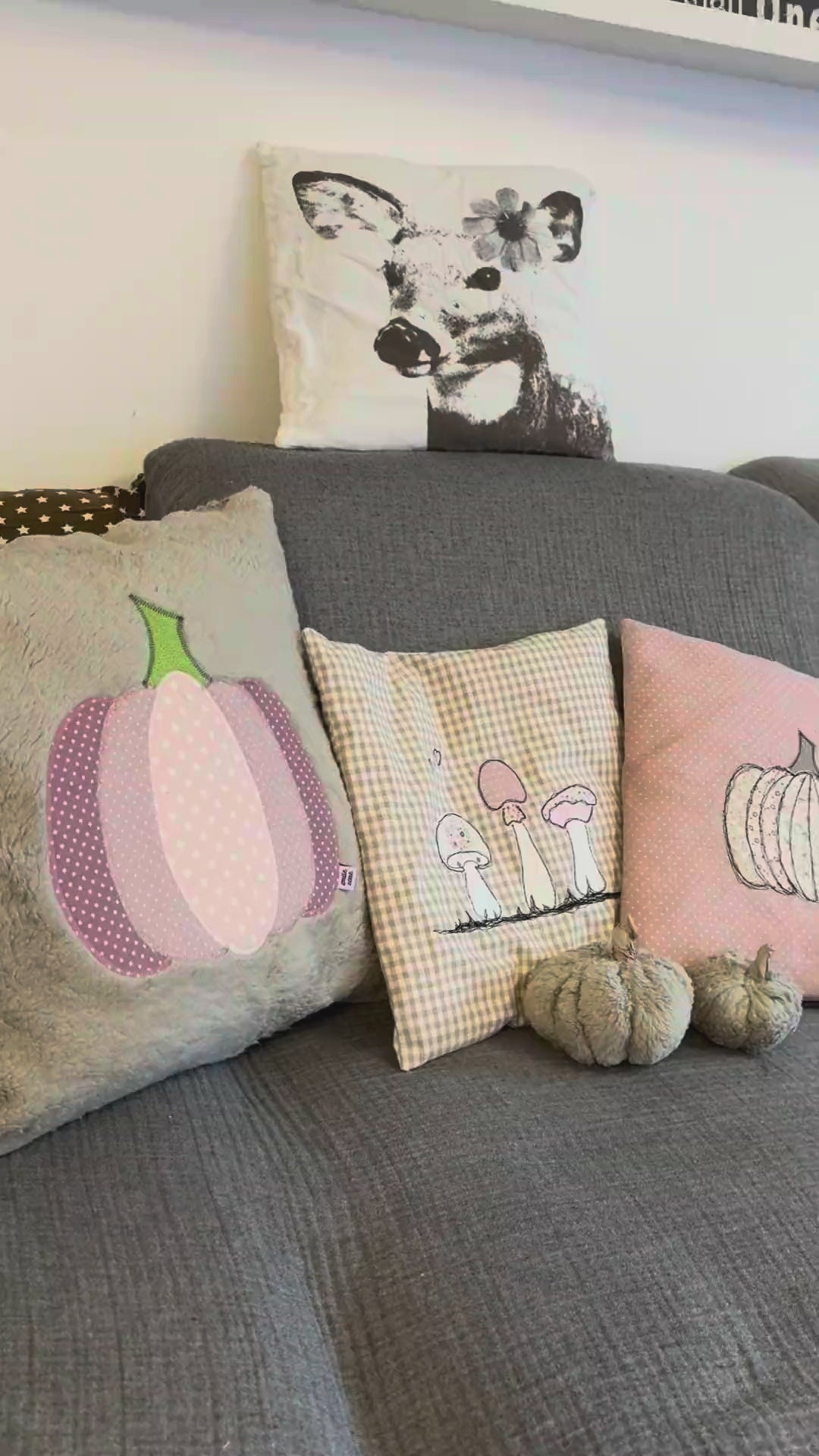 Herbst Applikation Bundle – Kissen mit Kürbis und Pilzen im Video