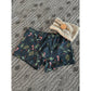 Herren Schlüppi Schnittmuster – dunkelblaue Boxershorts mit weihnachtlichem Zuckerstangen- und Tannenzweig-Print und eingeschlagenem, nicht sichtbarem Gummibund