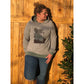 Miss Lottchen – grauer Hoodie mit Frauen-Print, grün-weiß gepunkteten Bündchen und Kapuze