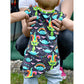 One Tip Shirt Kinder aus dunkelgrauem Troll-Jersey mit Regenbogen-Print, Kleinkind in kleiner Größe, Zipfelsaum mit Zierstich abgesteppt