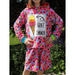 Plisseerock Mädchen – pinker Plisseerock aus Frottee mit bunten Punkten, dazu passender Oversize-Hoodie mit Eis-Plot