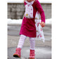 Sidecut Kleid Schnittmuster – beerenfarbenes Kleid mit Regenbogen- und Drachen-Applikation und Drachen-Seitenteil