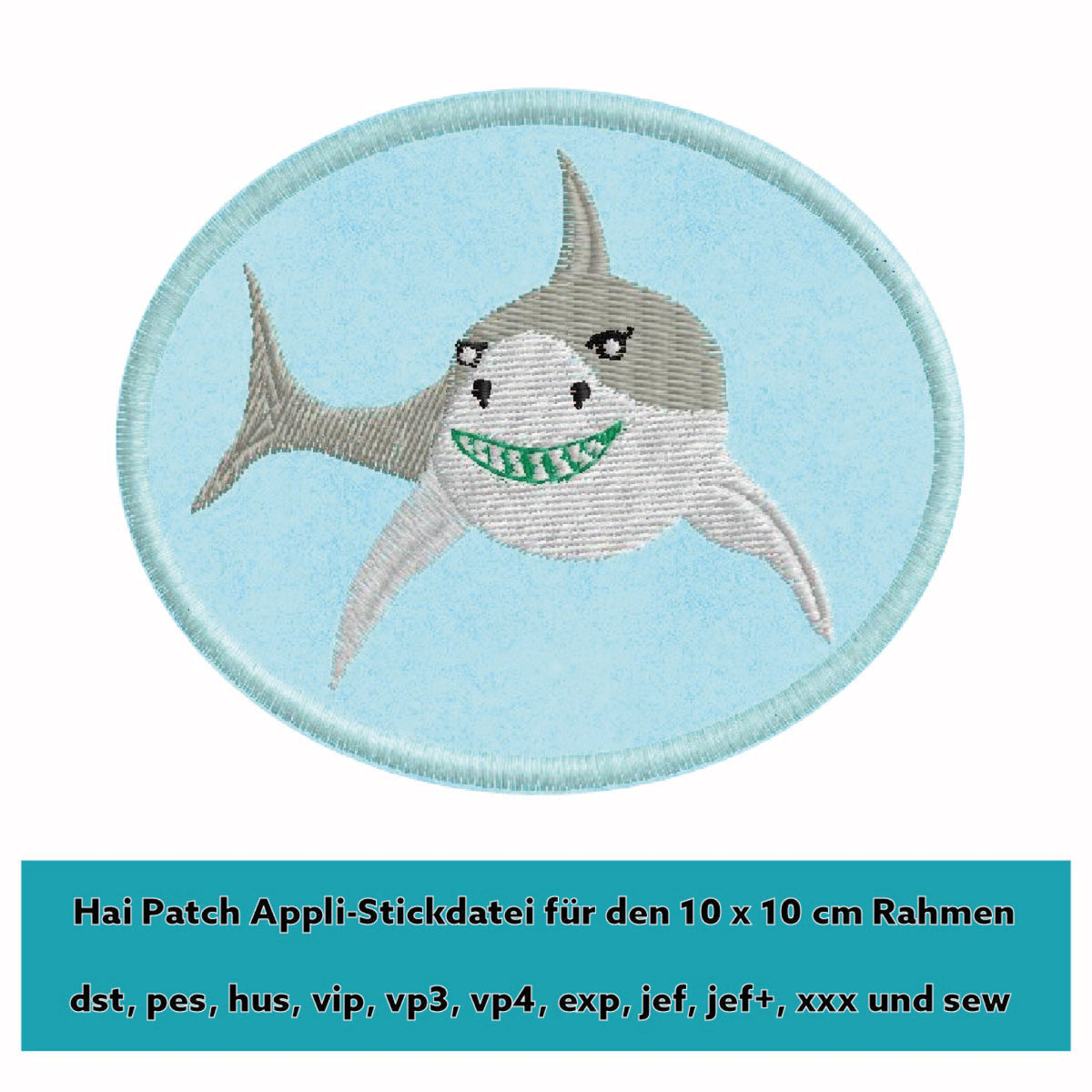 Stickdatei „Hai Patch Nr. 2“ – Titelbild