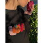 Stickdatei „Kürbis Liebe“ 13 x 18 cm – LOVE mit Kürbis auf einem schwarzen Shirt getragen