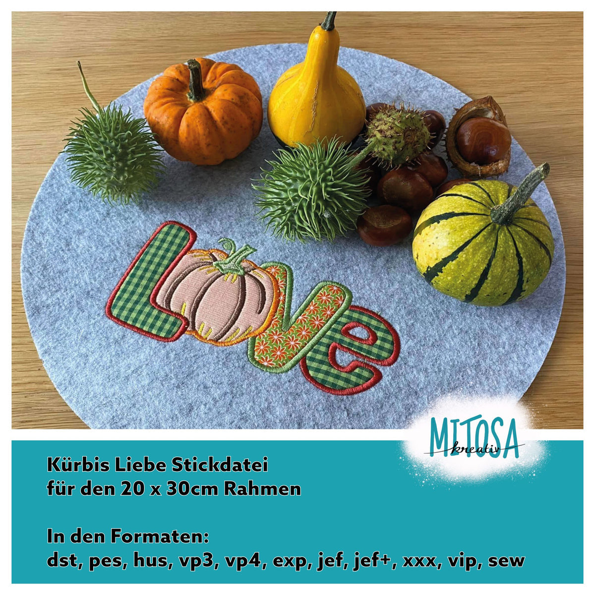 Stickdatei „Kürbis Liebe“ – Titelbild