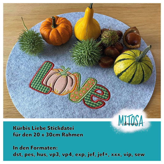 Stickdatei „Kürbis Liebe“ – Titelbild