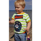 Stickdatei „Monsterbande“ Sparpaket – Kleinkind im gestreiften Shirt mit Monster