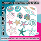 Stickdatei Muscheln & Seesterne Sparpaket – Titelbild mit allen Muscheln und Seesternen als Vollstick, Folienstick und Applikation in einem Bundle