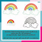 Stickdatei Regenbogen für den 10 x 10 cm Rahmen – Titelbild: 4 Dateien inklusive Vollstick mit ca. 5 cm
