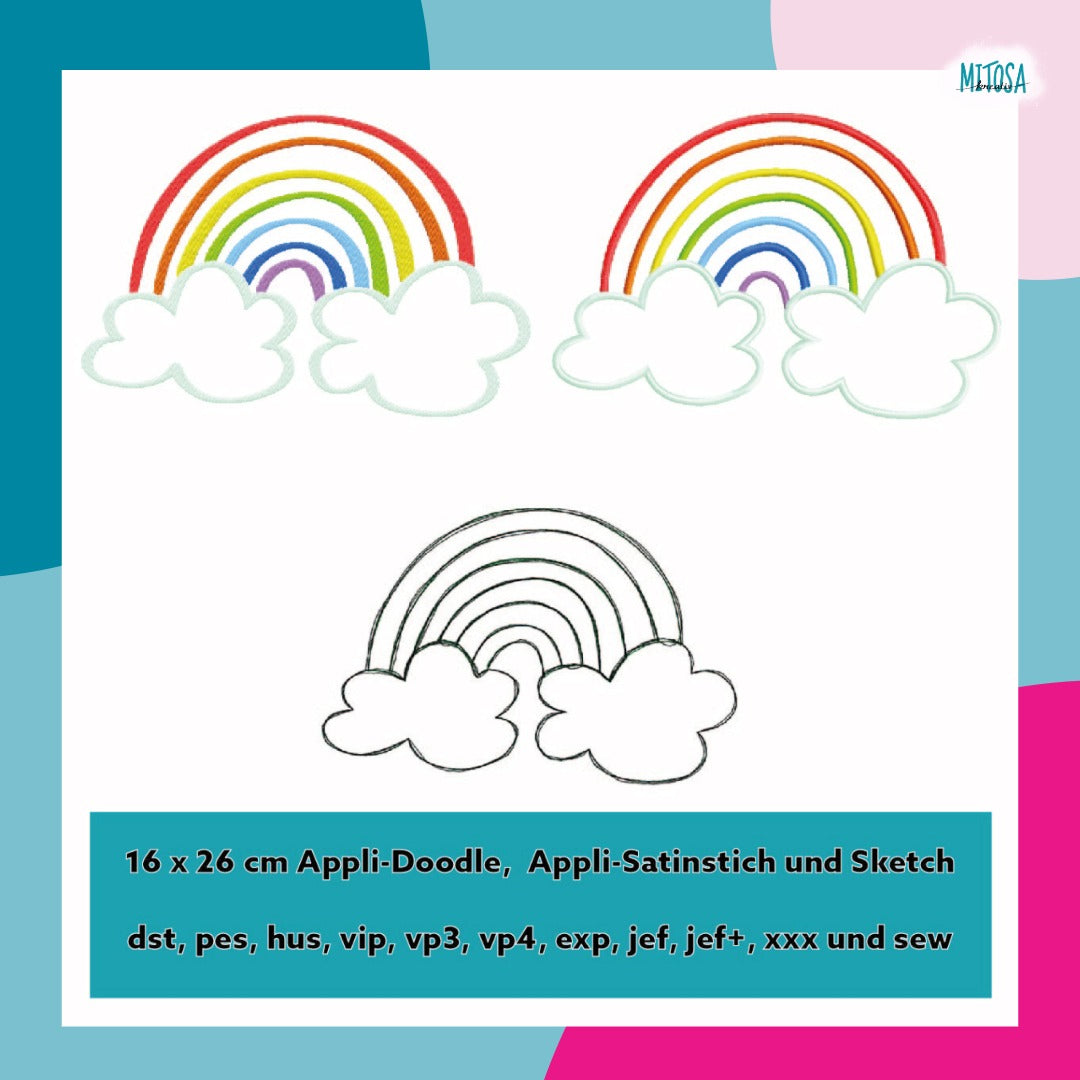 Stickdatei Regenbogen für den 16 x 26 cm Rahmen – Titelbild