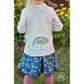 Stickdatei Regenbogen als Rückenmotiv auf einer hellen Kinderjacke