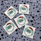 Fünf runde HoHoHo-Weihnachtssticker im 5er-Set