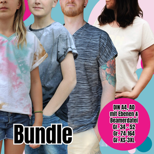 Family Shirt Familien-Bundle – Schnittmuster Damen, Herren & Kinder Gr. 34–52, XS–3XL & 74–164 – Titelbild