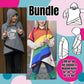 Shabby Asymmetrie Hoodie Bundle – Schnittmuster Damen & Kinder Gr. 34–52 & 74–164 – Titelbild
