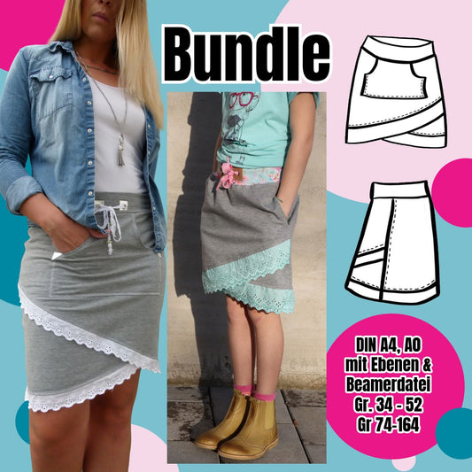 Shabby Skirt Bundle – Schnittmuster Rock Damen & Mädchen Gr. 34–52 & 74–164 – Titelbild