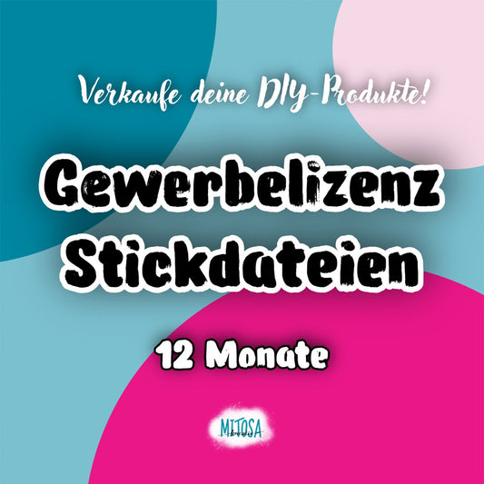 Gewerbelizenz Stickdateien für 12 Monate – Titelbild