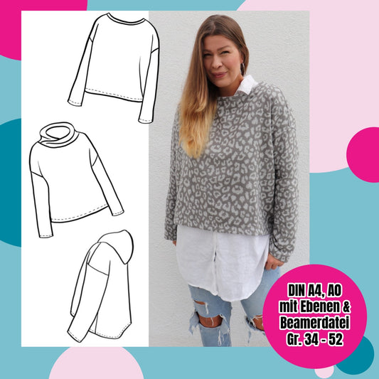 Oversized Pulli – Schnittmuster Damen Pulli & Hoodie Gr. 34–52 – Titelbild