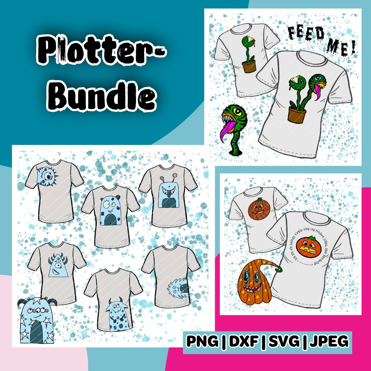 Halloween Kids Bundle – Plotterdateien Monsterbande, Lottis Halloween Pflanzen & Kürbisse – Titelbild