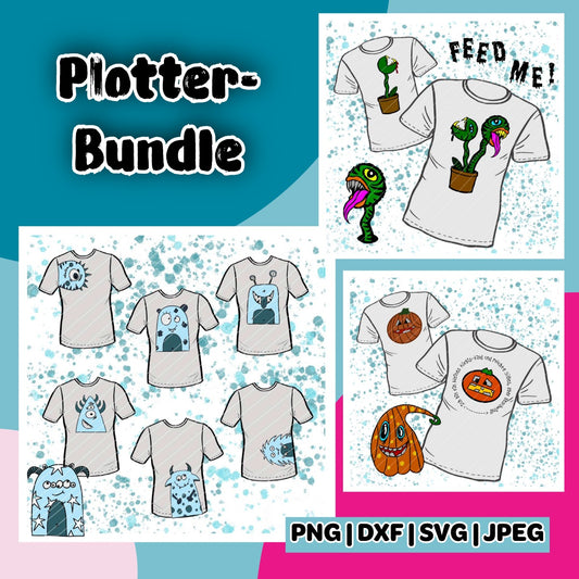 Halloween Kids Bundle – Plotterdateien Monsterbande, Lottis Halloween Pflanzen & Kürbisse – Titelbild